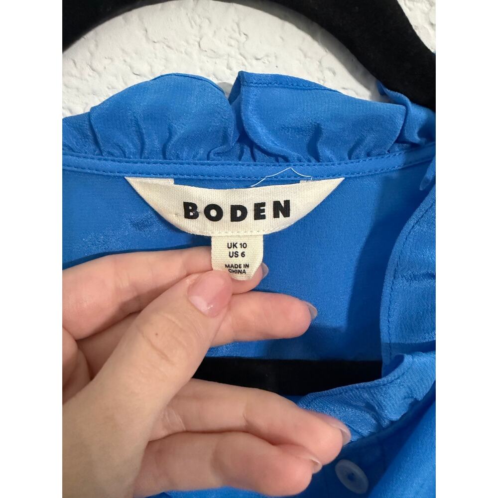 Boden Ruffle Neck Silk Blouse - Picture 4 of 6